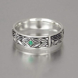 BAGUE VINTAGE ARGENT VERT