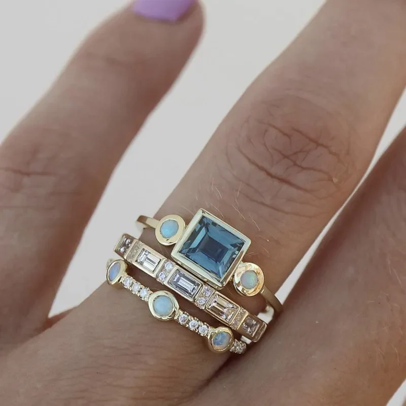 Ocean Vintage Crystal - Ring Set