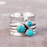 BAGUE VINTAGE COLLECTOR BLEU