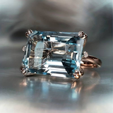 BAGUE VINTAGE BLEU ZIRCONE