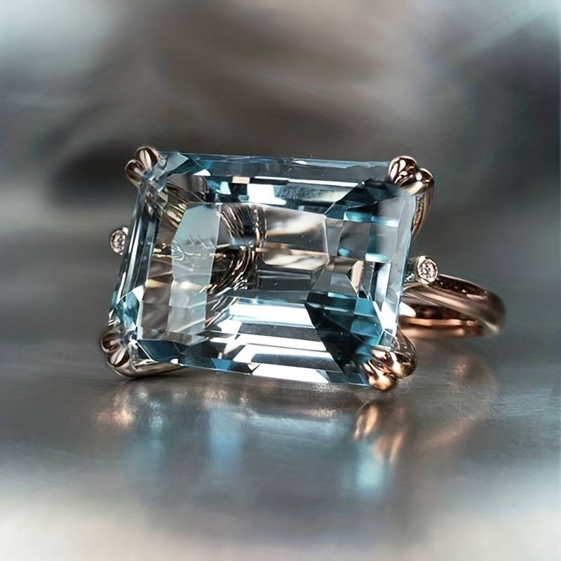 BAGUE VINTAGE BLEU ZIRCONE