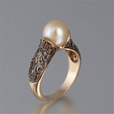 BAGUE VINTAGE PERLE DORÉ