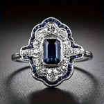 VINTAGE BLEU BAGUE CRISTAL | ARGENT
