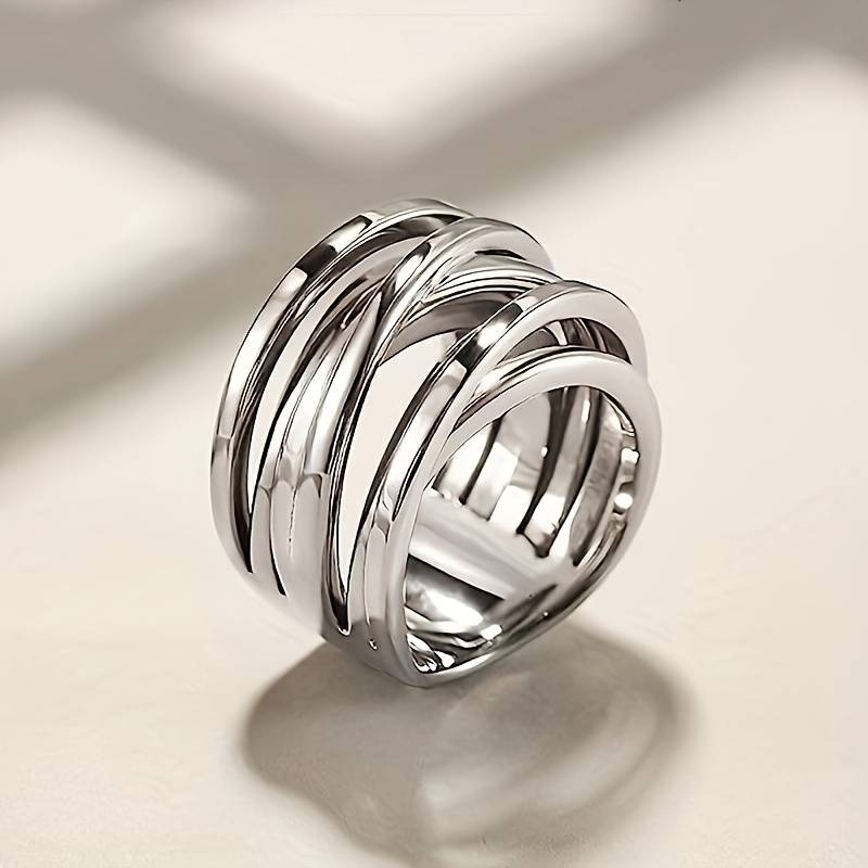 BAGUE VINTAGE SUPERPOSÉ | ARGENT