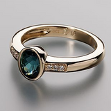 BAGUE VINTAGE BLEU INCRUSTÉ CRISTAL | OR