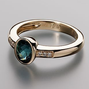BAGUE VINTAGE BLEU INCRUSTÉ CRISTAL | OR