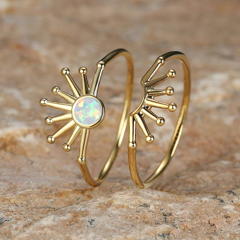 ENSEMBLE VINTAGE SOLAR OPALE BAGUE