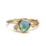 BAGUE VINTAGE OR BLEU PIERRE