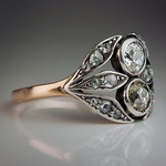 BAGUE VINTAGE ZIRCONE OR