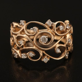 BAGUE VINTAGE LIERRE ZIRCONE
