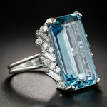 BAGUE VINTAGE CRISTAL BLEU