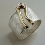 BAGUE VINTAGE OR ET ARGENT