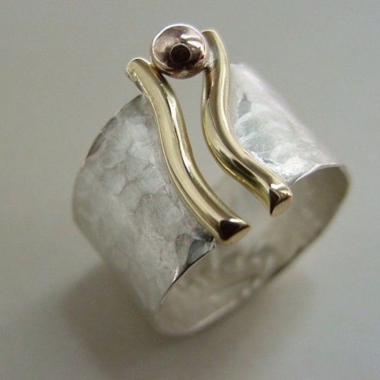 BAGUE VINTAGE OR ET ARGENT