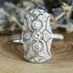 BAGUE VINTAGE BRILLANT ARGENT