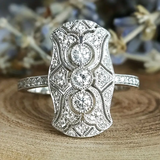 BAGUE VINTAGE BRILLANT ARGENT