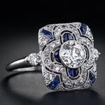 BAGUE VINTAGE ARGENT AVEC BLEU ZIRCONE