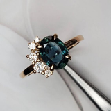BAGUE VINTAGE BLEU CRISTAL ZIRCONE