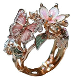 Nature Bright Butterfly Zirconia Ring
