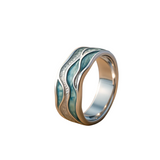 Chloe | Turquoise Silvered Waves Ring