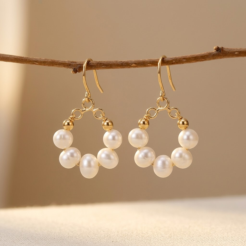 Boucles d'Oreilles Baroque Perle Clou d'Oreille