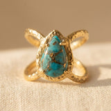 Bohemian Teardrop Turquoise Ring