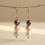 Three-color Freshwater Pearl Earrings