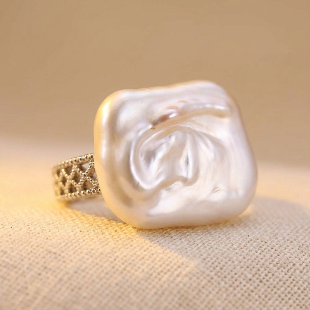 Bague Réglable Baroque Perle