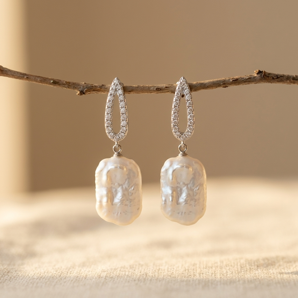 Boucles d'Oreilles Baroque Perle