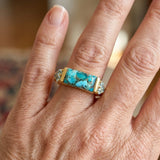 BAGUE VINTAGE TURQUOISE IMPOSANT