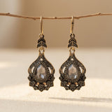 Luxury Boho Gray Crystal Earrings