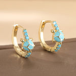 BOUCLES D'OREILLES TURQUOISE TORTUE CLOU D'OREILLE