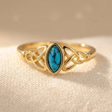 BAGUE TURQUOISE FEUILLE