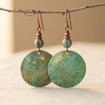 Bohemian Vintage Large Disk Dangle Earrings