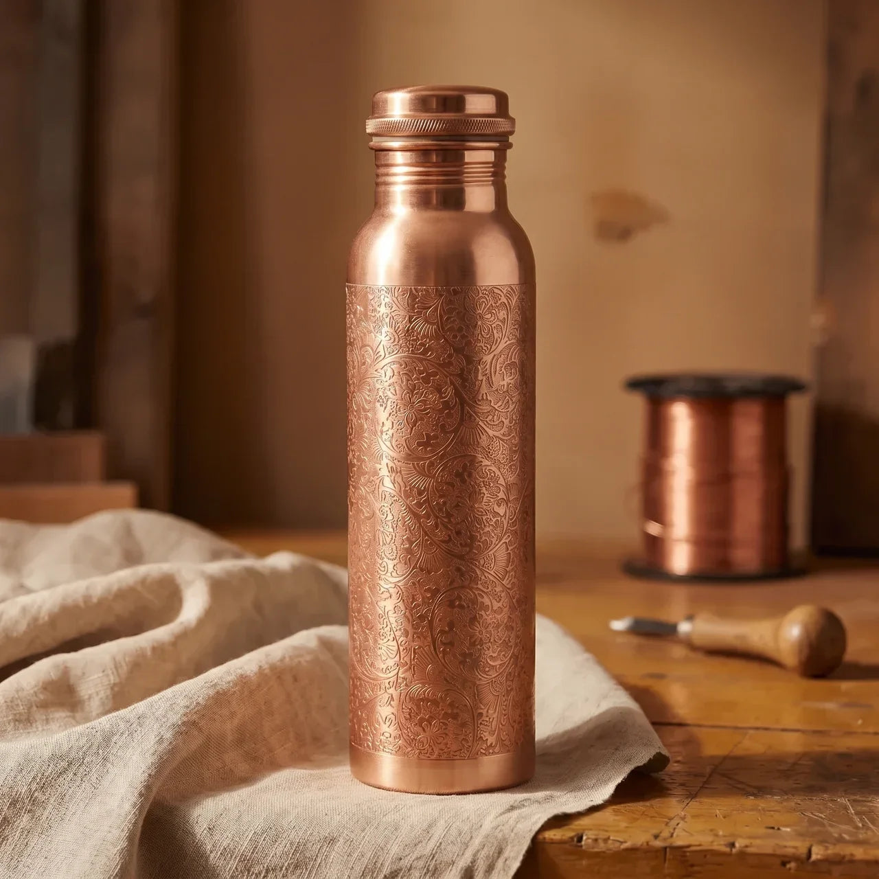 GOURDE EN CUIVRE GRAVÉE 32OZ