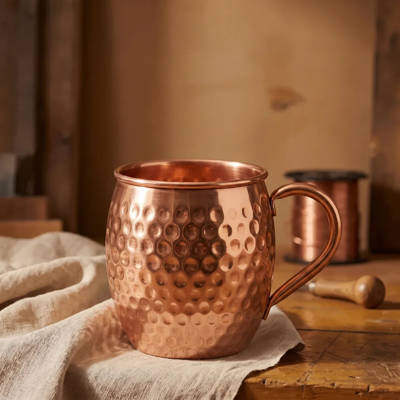 TASSE MARTELÉE EN CUIVRE 15OZ