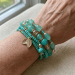 BRACELET 4-PIÈCE BOHÈME MENTHE TURQUOISE