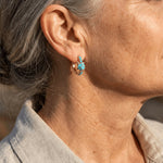 BOUCLES D'OREILLES TURQUOISE TORTUE CLOU D'OREILLE