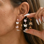 Elegant Bohemian Butterfly Hoop Earrings