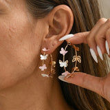 Elegant Bohemian Butterfly Hoop Earrings