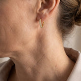 BOUCLES D'OREILLES PLAQUÉ OR TURQUOISE CLOU D'OREILLE