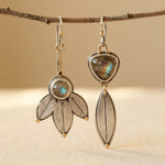 Retro Bohemian Leaf Zirconia Earrings