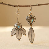 Retro Bohemian Leaf Zirconia Earrings
