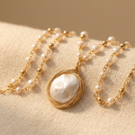 Baroque Pearl Gold Pendant Necklace