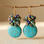 BOUCLES D'OREILLES SAHARA MIXTE PIERRE PRÉCIEUSE TURQUOISE GOUTTE