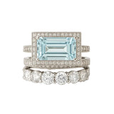 Set de bagues vintage cristal bleu océan