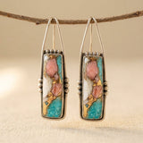 Creative Bohemian Imitation Turquoise Pattern Retro Jewelry Earrings