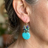 BOUCLES D'OREILLES SAHARA MIXTE PIERRE PRÉCIEUSE TURQUOISE GOUTTE