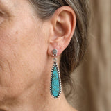 BOUCLES D'OREILLES VINTAGE SUD-OUEST AMÉRICAIN TURQUOISE GOUTTE