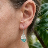 BOUCLES D'OREILLES TURQUOISE CŒUR FEUILLE