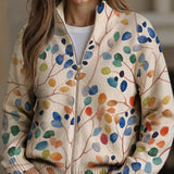 IMOGENE | VESTE ZIPPÉE IMPRIMÉE FEUILLES BOTANIQUES